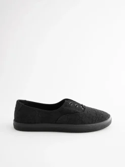 - Geborduurde veterloze canvas instapsneakers*Next Outlet