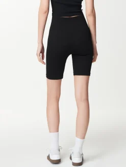 Zwart - Geribbelde fietsshort met hoge taille*Next Discount