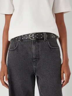 - Leather Studded Eyelet Belt*Hush Hot