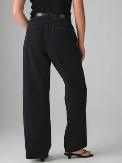 Zwart - Jeans met zandloperpasvorm en wijde pijpen*Next Discount