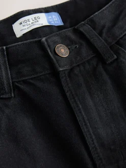 Zwart - Jeans met zandloperpasvorm en wijde pijpen*Next Discount