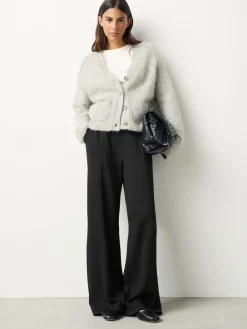 Zwart - Joggingbroek met wijde pijpen*Next Online