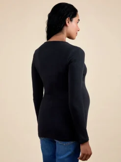 Zwart - 2-Pack Ribbed Maternity & Nursing Tops*Jojo Maman Bébé New