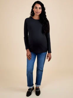 Zwart - 2-Pack Ribbed Maternity & Nursing Tops*Jojo Maman Bébé New