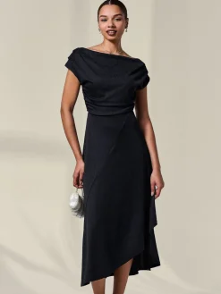 - Asymmetric Draped Midi Dress*Jolie Moi Sale