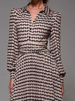 - Long Sleeve Pleated Jersey Maxi Dress*Jolie Moi Sale