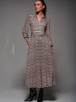 - Long Sleeve Pleated Jersey Maxi Dress*Jolie Moi Sale