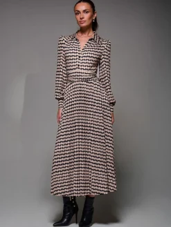 - Long Sleeve Pleated Jersey Maxi Dress*Jolie Moi Sale