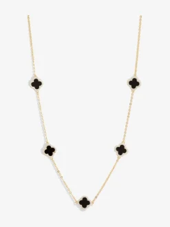 - vergulde en Jet Station klaver ketting*Jon Richard Clearance