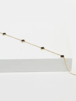 - vergulde en Jet Station klaver ketting*Jon Richard Clearance