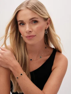 - vergulde en Jet Station klaver ketting*Jon Richard Clearance