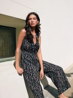 Zwart - Jumpsuit met wijduitlopende pijpen*Next Clearance