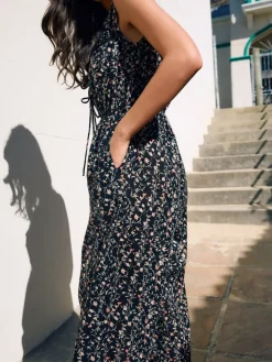 Zwart - Jumpsuit met wijduitlopende pijpen*Next Clearance