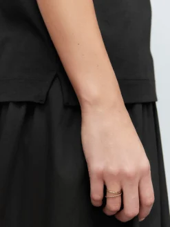 Zwart - Katoenen Modal ruimvallend V-hals T-shirt*Next New