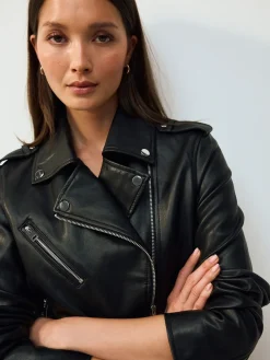 Zwart - Kunstleren bikerjack*Next Hot