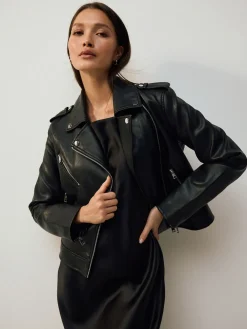 Zwart - Kunstleren bikerjack*Next Hot