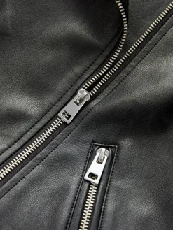 Zwart - Kunstleren bikerjack*Next Hot