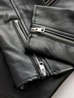 Zwart - Kunstleren bikerjack*Next Hot