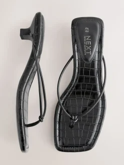 Zwart - Lage hakken met vierkante neus*Next Discount