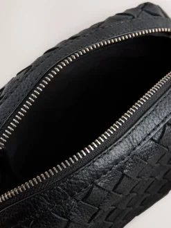 Zwart - Leather Weave Camera Bag*Next Online