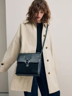 Zwart - Leren messenger-tas met vak*Next Sale