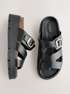 - Leren sandalen met bandjes en gespdetail*Next Hot