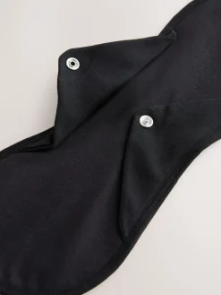 Zwart - Licht vloeiende menstruatieslips met waszak 3 verpakking*Next Outlet