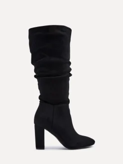 - Aura High Leg Ruched Boots With Block Heel*Linzi Sale