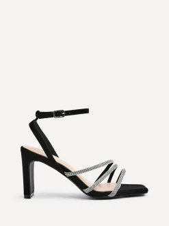 - Glimmer Diamante Block Heel Sandals*Linzi Hot