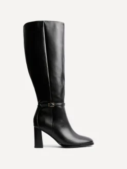 - Midtown Block Heel High Leg Boots With Buckle Detail*Linzi Sale