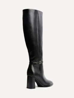 - Midtown Block Heel High Leg Boots With Buckle Detail*Linzi Sale