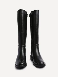 - Power High Leg Boots With Stretch Side Panel and Buckle Detail*Linzi