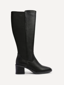 - Reason Block Heel High Leg Boots With Back Stretch Panel*Linzi Sale