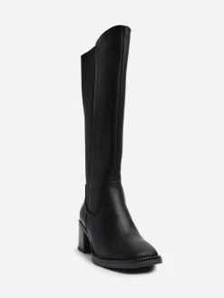 - Reason Block Heel High Leg Boots With Back Stretch Panel*Linzi Sale
