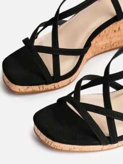 - Safiya Strappy Wedges Sandals With Wrap Around Ankle Strap*Linzi Discount