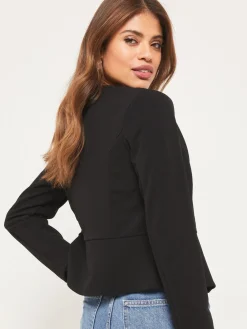 Zwart - - Kraagloze korte blazer*Lipsy New