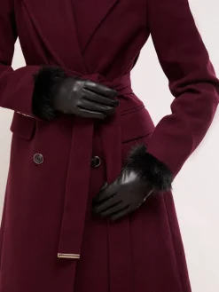 - Faux Fur Leather Look Gloves*Lipsy New