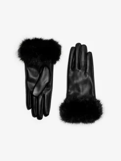 - Faux Fur Leather Look Gloves*Lipsy New
