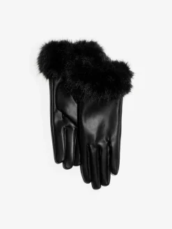 - Faux Fur Leather Look Gloves*Lipsy New