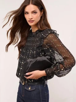 - Gold Sparkle Smock Top*Lipsy Outlet
