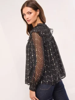 - Gold Sparkle Smock Top*Lipsy Outlet