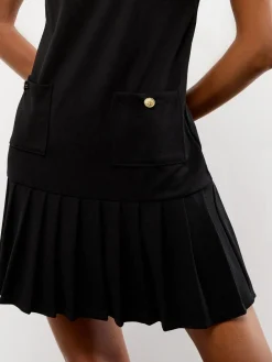 - Military Button Pleated Mini Shift Dress*Lipsy Best