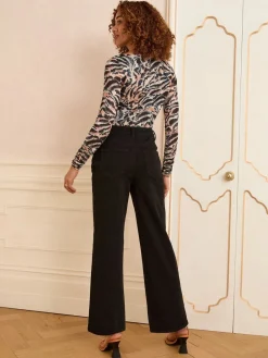 - cropped jeans met wijde pijpen*Love & Roses Online