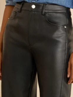 - Faux Leather Barrel Leg Trousers*Love & Roses