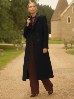 - lange jas met Double breasted van PU imitatieleer en kraag*Love & Roses Sale