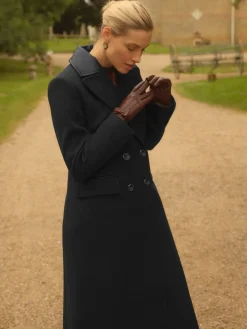 - lange jas met Double breasted van PU imitatieleer en kraag*Love & Roses Sale