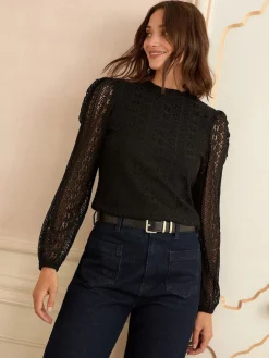 - Long Sleeve Lace Top*Love & Roses Discount