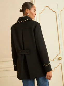 - Mid Length Scallop Trim Dolly Coat*Love & Roses Sale