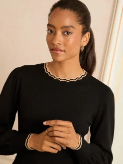 - Scallop Neck Knitted Dress*Love & Roses Clearance