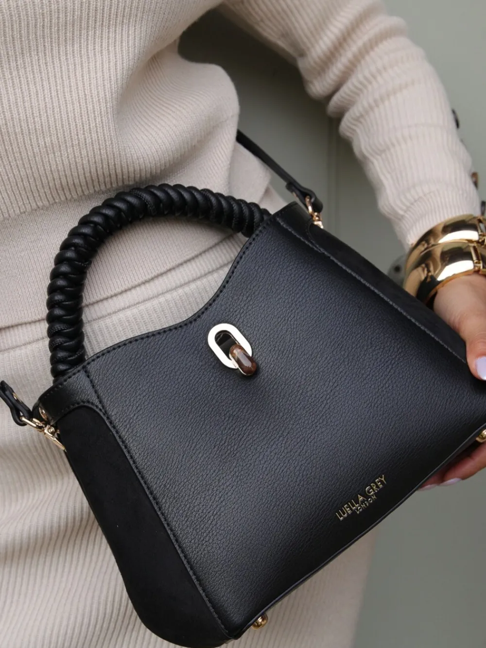 - Catherine Woven Handle Cross-Body Bag*Luella Grey New